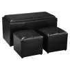 Sheridan Leather 4 Piece Double Storage Ottoman with Tray - Black