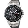 Casio EF340SB-1A1V Edifice Stainless Steel Tough Solar Power Chronograph Sport Watch