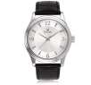 Bulova Classic Collection Silver Dial Japan Quartz Movement Black Leather Strap Men
