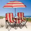 Umbrella Table/Cooler Plus Seating for Two In A Portable Tote