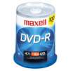 Maxell DVD-R Recordable Media Spindle, 4.7GB/120 Minutes, Pack of 100