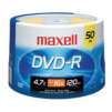 Maxell DVD-R Recordable Media Spindle, 4.7GB/120 Minutes, Pack Of 50