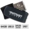 Patriot PSF64GAUSBG Axle 64GB USB Flash Drive - 64GB, USB 2.0, RoHS, Grey
