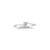 0.01CT Round Diamond Heart Shape Ladies Sterling Silver Ring - Size 7