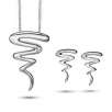 Tornado Pendant and Earrings Boxed Set in Sterling Silver with Diamond Accents