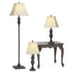 Rubbed Bronze Floor and Table Lamps Set
