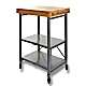 Origami Folding Kitchen Island Cart with 4 Wheels - Steel