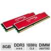Kingston 8GB Kit 2X4GB 1600MHZ DDR3 DIMM HyperX CL9 XMP Blu Red Series