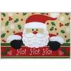 Essential Home Door Mat Bravo Rectangle �Ho Ho Ho� Santa Red/White/Green 18 x 27 in.