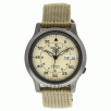 Seiko 5 Beige Dial Nato Strap Automatic Mens Watch (Beige, Green, Blue, Black)