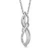 Diamond Accent Double Looped Infinity Pendant in Sterling Silver