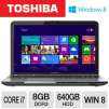Toshiba L855-S5383 PSKFUU-02X003 15.6" Notebook: Core i7-3630QM 2.4GHz, 8GB RAM, 640GB HDD, Windows 8