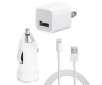 iPhone 5 Power Bundle w/ Lightning to USB Cable, Car Charger and Wall Charger