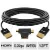 PNY 3-In-1 12ft Universal HDMI Adapter - 12FT, 10.2Gbps, 4096 x 2160p, 24Hz, HDMI Mini/Micro- Easily connect your Tablet