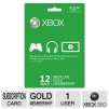 Microsoft Xbox Live Gold 52M-00158 Subscription Card - Xbox 360, 1 User, 12 Month Subscription