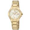 Seiko SXDC18 Womens Solar Goldtone Stainless Steel White Dial Watch