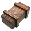 Small Tricky Opening Magic Wooden Box with A Secure Secret Drawer