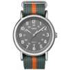 Timex T2N649 Unisex Weekender Watch Gray/Orange Nylon Strap W/ Indiglo night-light