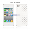 Aluminum Case Cover for iPhone 4G 4S, Polka Dot Design, Color: White
