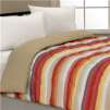 Main Street MS Bright Brushed Microfiber Printed Comforter (Twin, Warm Stripe)