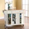 Crosley Kitchen Cart with Wood Top (White)