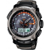Casio PAW5000-1 Mens Watch Analog Digital Pathfinder Resin Strap Light Purple Dial Tough Solar
