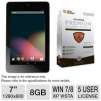 ASUS Google Nexus 7" Android 4.1 8GB WiFi Tablet and Total Defense Premium Internet Security Bundle