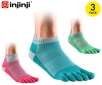 3-pack Injinji Performance-Series Midweight Toe Socks (Aqua, Green and Pink)