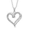 Diamond Accent Curly Heart Pendant in Sterling Silver