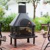 Red Ember 4 ft. Smokestack Rubbed Bronze Fireplace with Cover