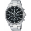 Seiko SNDA19 Mens Watch Stainless Steel Quartz Chronograph Black Dial