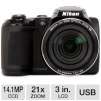 Nikon COOLPIX L310 Digital Camera - 14.1 Megapixels, CCD Sensor, 3" LCD, 21x Optical, 720p HD Movie, Black (Refurbished)