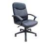 OfficeMax Mid-Back Executive Leather Chair, Black