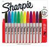 Sharpie Permanent Fine-Point Markers, Assorted Colors, Pack Of 12