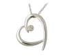Open Heart Diamond Pendant 10k White Gold
