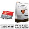 SanDisk Ultra 64GB microSDXC UHS-I Flash Card and Total Defense Premium Internet Security Bundle
