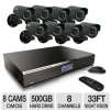 KGuard CA24-C03 All-in-One Security System - 8-Channel 500GB DVR, 8 CMOS Night Vision Cameras