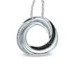 Black and White Diamond Accent Circular Pendant