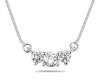 Diamond Three Stone Pendant Necklace 14K White Gold + Free Gift