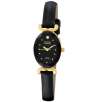 Armitron Womens 75-3248BKBK NOW Diamond Accented Gold-Tone Black Leather Watch