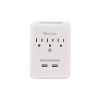 NuGiant NSS19 Slim Wall Tap Surge Protector with USB Charger, 3 Outlets