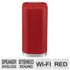 iHome Wireless Stereo Speaker System - Rechargeable Battery, AirPlay, Docking, Aux-In Jack, Red - IW3R