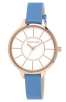 Anne Klein  Round Slim Leather Strap Watch, 38mm