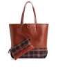 Wool Tartan and Calfskin Large Tote