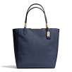 Coach Madison North/south Tote In Saffiano Leather (Navy)