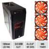 Corsair Carbide SPEC-01 Red LED Mid-Tower Case and Cougar CFV12H Vortex HDB 120mm Case Fan Bundle