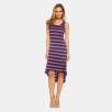 Striped Sleeveless High-Low Maxi Dress