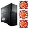 Corsair Carbide Series Compact PC Gaming Case and Cougar Vortex PWM 120mm Case Fan in Orange Bundle