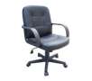 OfficeMax Mid Back Leather Chair, Black