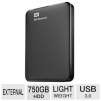 WD Elements 750GB Portable Drive - USB 3.0, Lightweight, Plug and Play